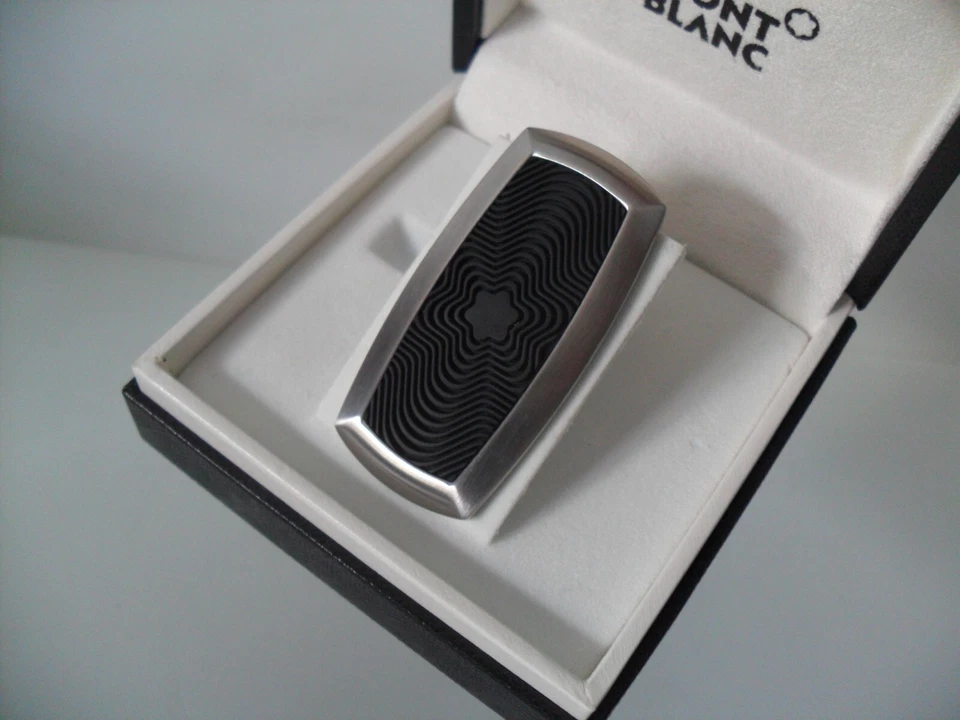 Clip para Dinero Montblanc - Icónico Diseño de Estrella con Incrustación de Goma Acero Inoxidable TOTALMENTE NUEVO Foto 3 de 4