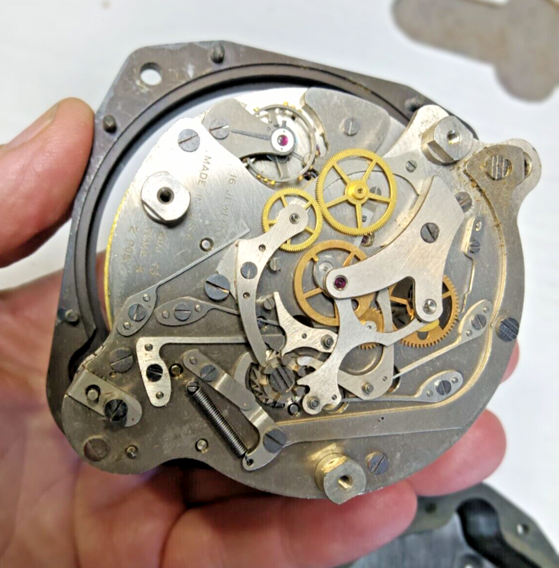 ダウンタウン　時計　ウォッチ　リンカーン Hamilton Military aircraft clock 16 jewel Chronograph 8 days