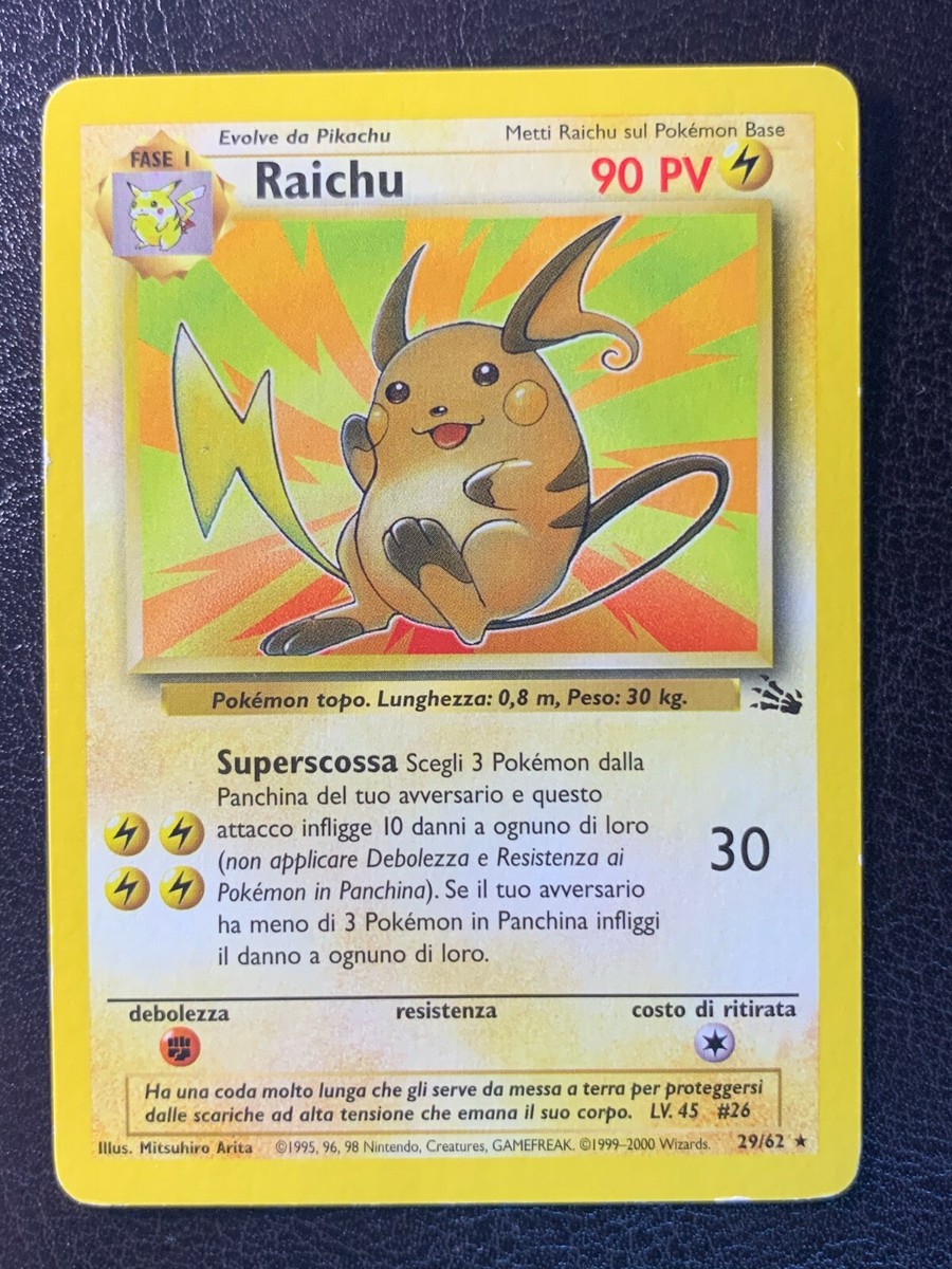 Raichu 29/62 Rare | Fossil Italian | WOTC Pokemon TCG | LP | eBay