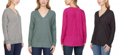 Buffalo Women's Super-Soft Cozy V-Neck Long Sleeve Top(1797409)