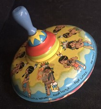 VINTAGE OHIO ART TEN LITTLE INDIANS TIN TOP  WELLS JUMP ROPE