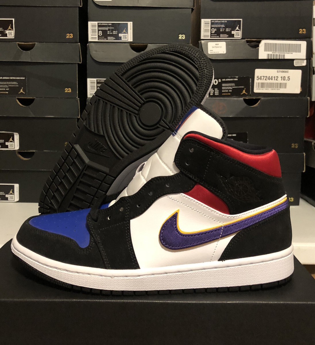 Nike Air Jordan 1 Mid Top 3 Lakers Men's 9.5 | eBay