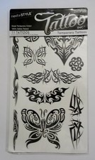 Clearance 11 Temporary Black Tattoos Butterflies, Heart, Symbols NIP