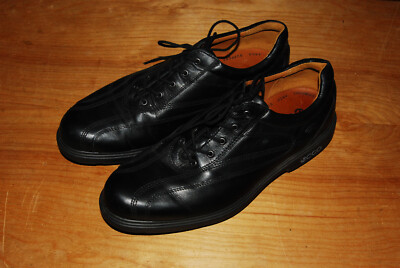 ECCO Black Leather Hydromax Spiked Golf Shoes Size 44 US 