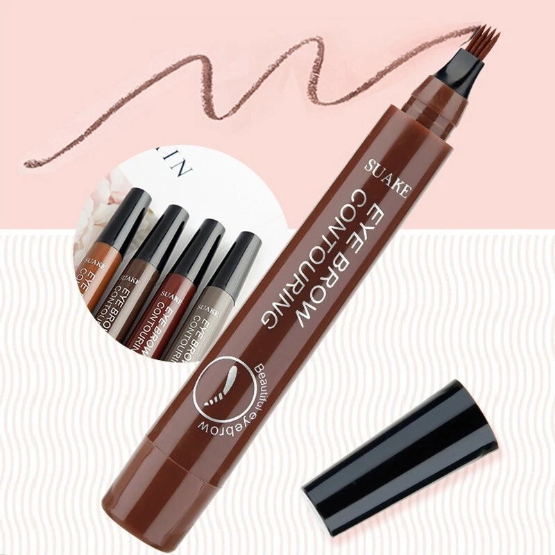 Microblading Tattoo Eyebrow Ink Pen Long Lasting Eye Brow Pencil 3D Fork Makeup - Image 3 of 4