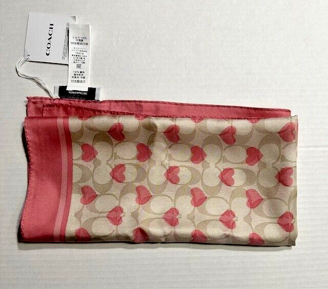 NWT Coach Signature Heart Print Silk Bandana CP348 | eBay display picture 1