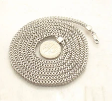 3.5mm Mens Anti-Tarnish Franco Chain Necklace Real 925 Sterling Silver ITALY