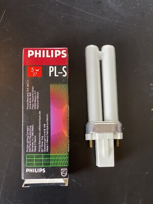5 PHILIPS PL-S 2-Pin 5W/27 G23 T4 Compact Fluorescent