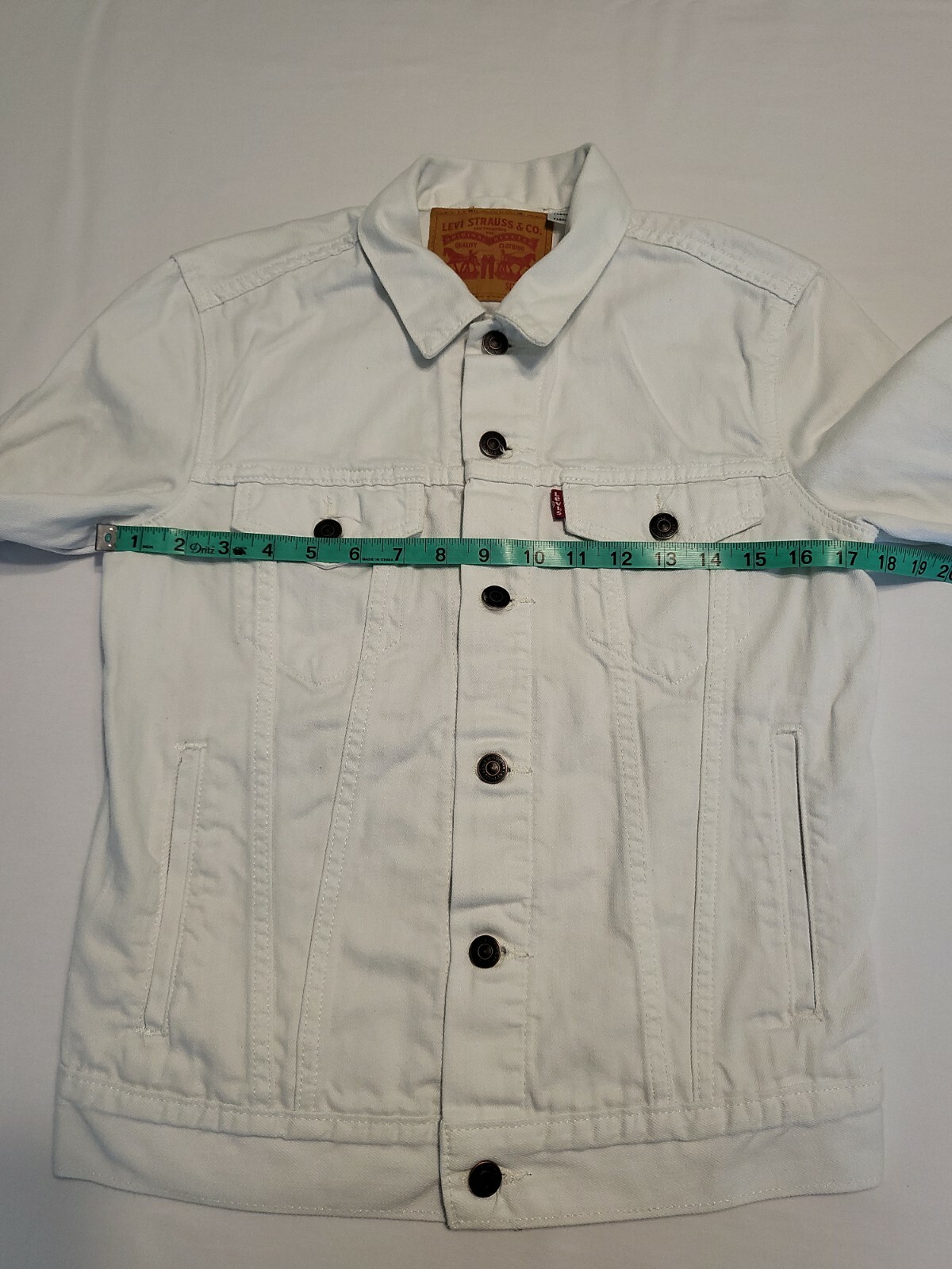 Levis White Denim Jacket Marked Irregular Womens Size… Gem