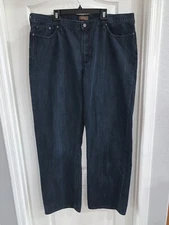 Perry Ellis Premium Denim Men's Straight Fit Boot Cut Blue Jeans Size 42 X 36