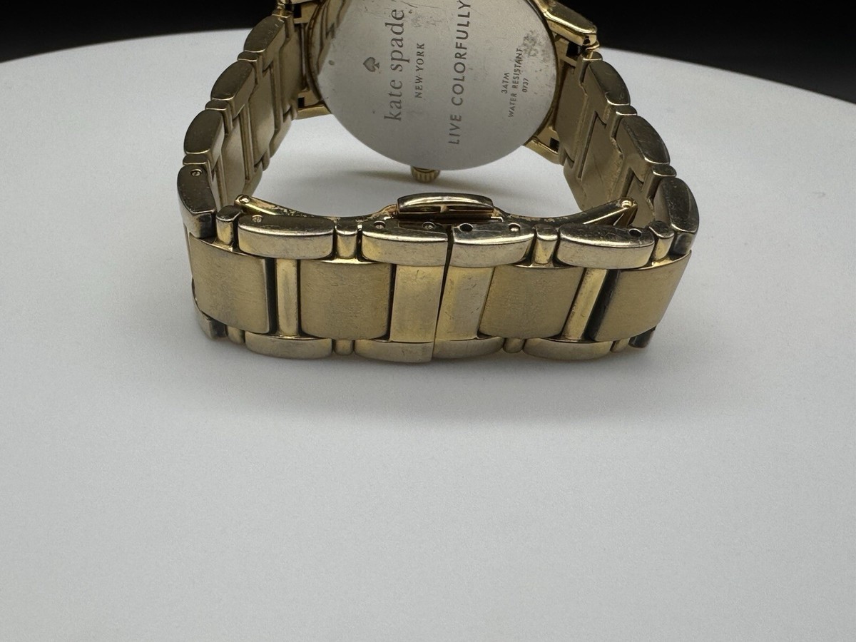 Kate Spade 0737 Women Gold Stainless Steel Analog White Dial 