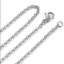 Stainless Steel Cable Link Chain Necklace Silver Tone 7-12mm 16-30" Men Women