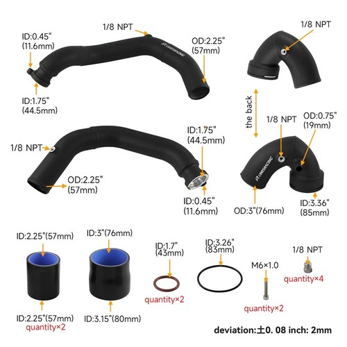 Upgrade Laderohr für BMW F82 F83 M4 F87 M2 Competition F80 M3 S55 3,0L Turbo - Bild 5 von 9