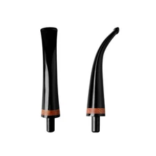 2pcs Bent Curved Saddle Stem for Tobacco Pipe Short Stem Smoking Mouthpiece Stem