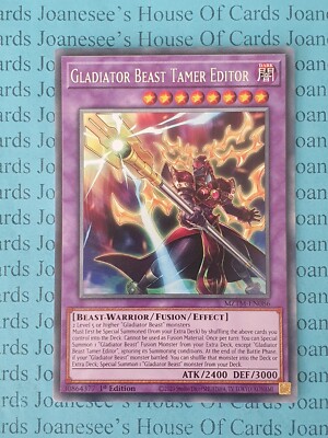 MZTM-DE086 Gladiatorungeheuer Bändiger Editor Rare Yu-Gi-Oh Karte 1. Auflage Neu