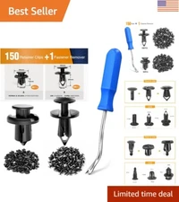 Universal Push-Type Auto Clips – 150 Durable Nylon Fasteners with Tool Included