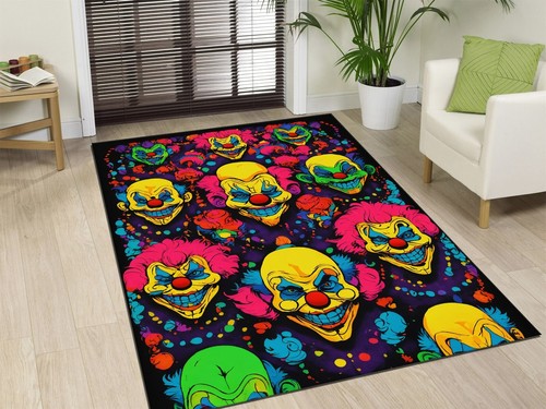 Vibrant Clown Faces: A Bold Rug for Your Space , Clown Popular Rug, Modern Rug - Picture 4 of 5