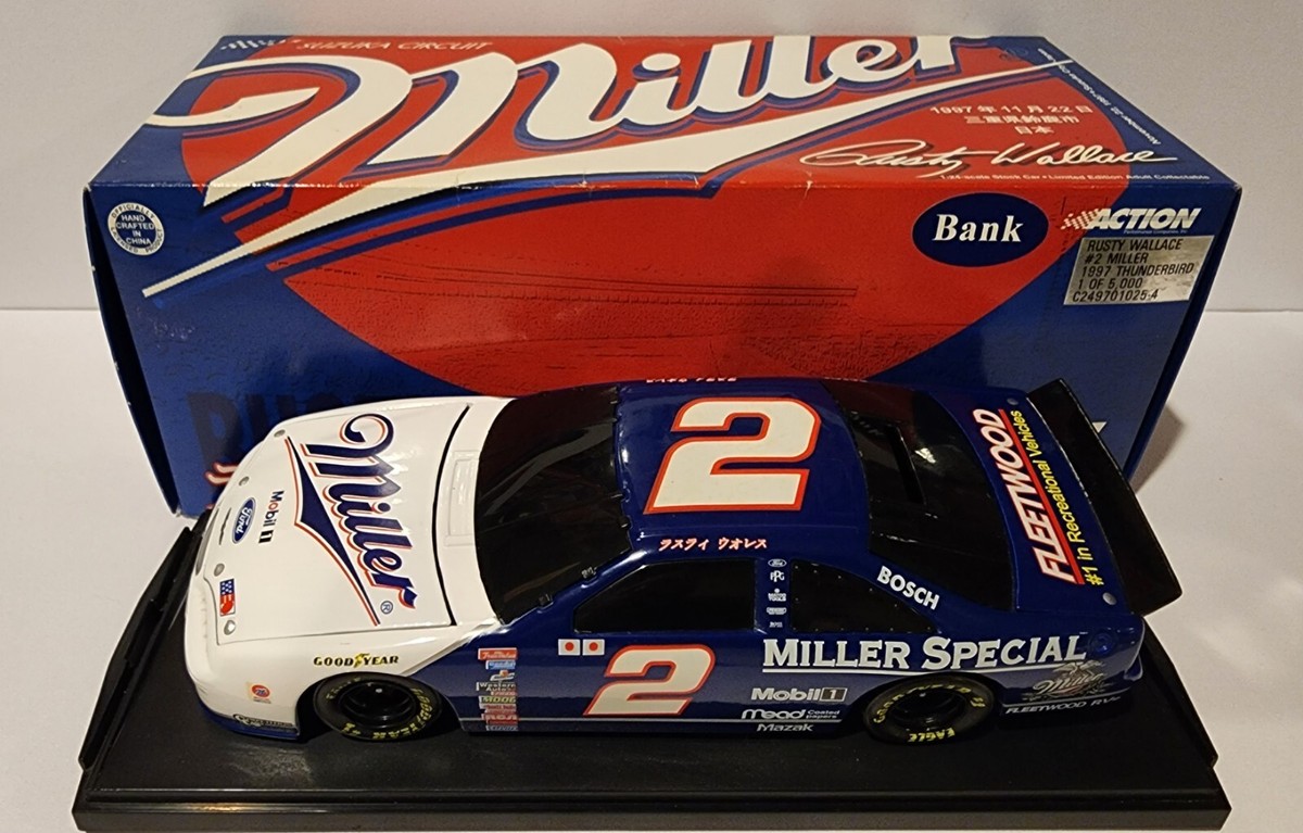 1/24 Rusty Wallace Miller #2 限定5000台 🔥RUSTY WALLACE #2 MILLER SUZUKA NASCAR 1/24 ACTION 1997 DIECAST
