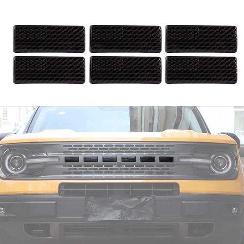 Carbon US Flag Front Bumper Grille Letter Cover Trim Kit For Bronco Sport 2021+