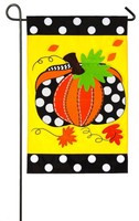 Evergreen Polka Dot Pumpkin Applique Garden Flag 12.5 X 18 Inches on sale Evergreen Polka Dot Pumpkin Applique Garden Flag 12.5 X 18 Inches on sale