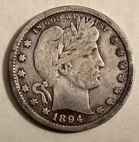 1894 Barber Quarter 25 Cents cd -