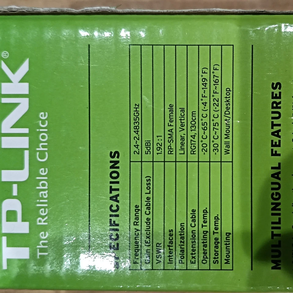 TP-Link 5dBi 2.4GHz Indoor Desktop Antenna TL-ANT2405C Rare Collectable - Image 3 of 3