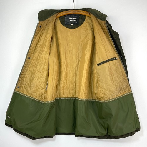 Barbour Loden Tweed Coat Mens Large Green Check Shooting Hunting Field Jacket - Picture 3 of 23