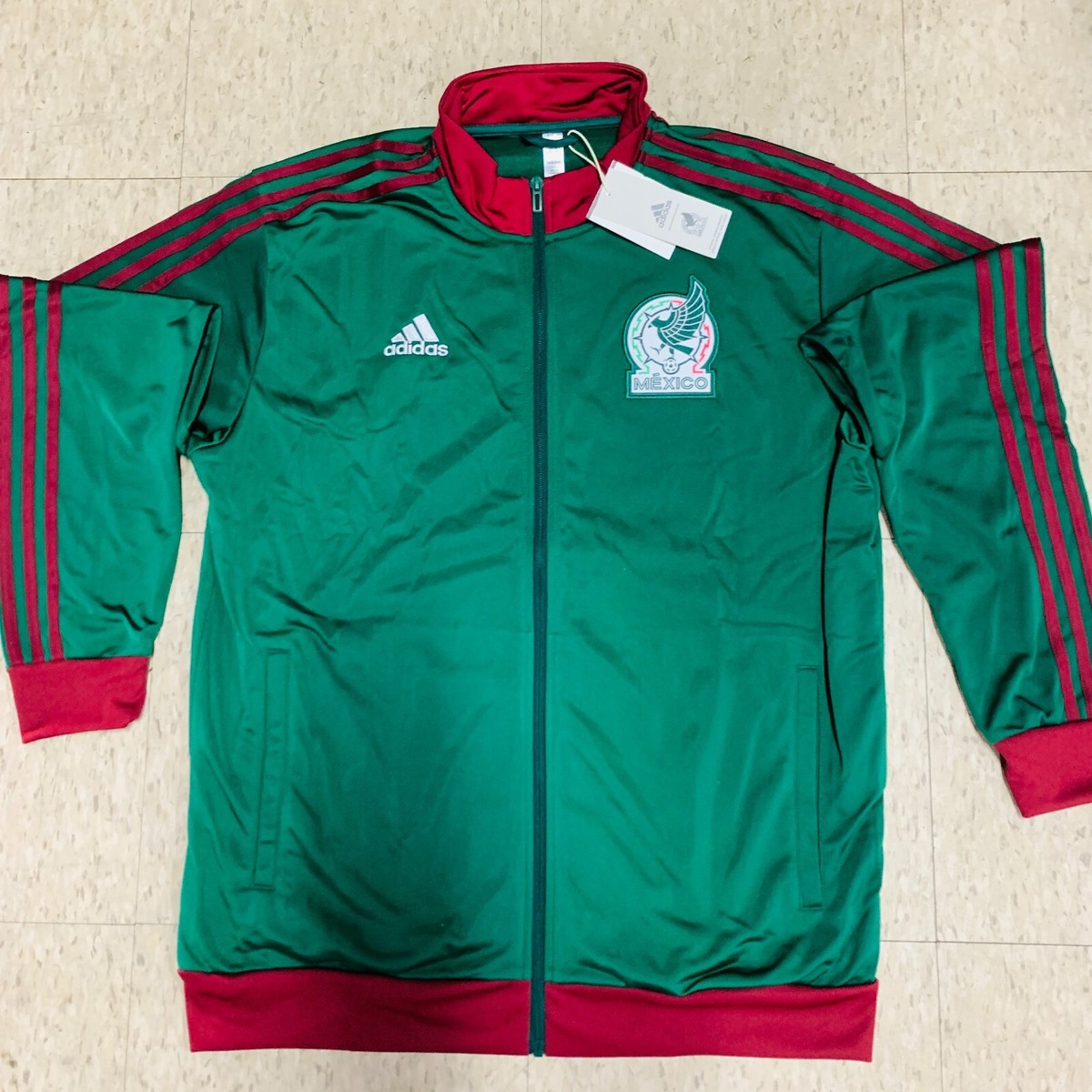 ADIDAS MENS MEXICO DNA TRACK TOP JACKET GREEN COLOR FULL ZIP