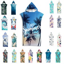 Hooded Towel Poncho Adult Absorbent Dry Beach Swim Bath Changing Robe Women Mens