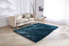 Image of Teal Shaggy Rugs Non Shed Deep Pile Luxurious Soft Thick Pile Rug