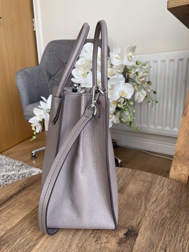 Michael Kors Schultertasche Mercer Pebbled Leather Tote MK Handtasche - Grau - Bild 7 von 14