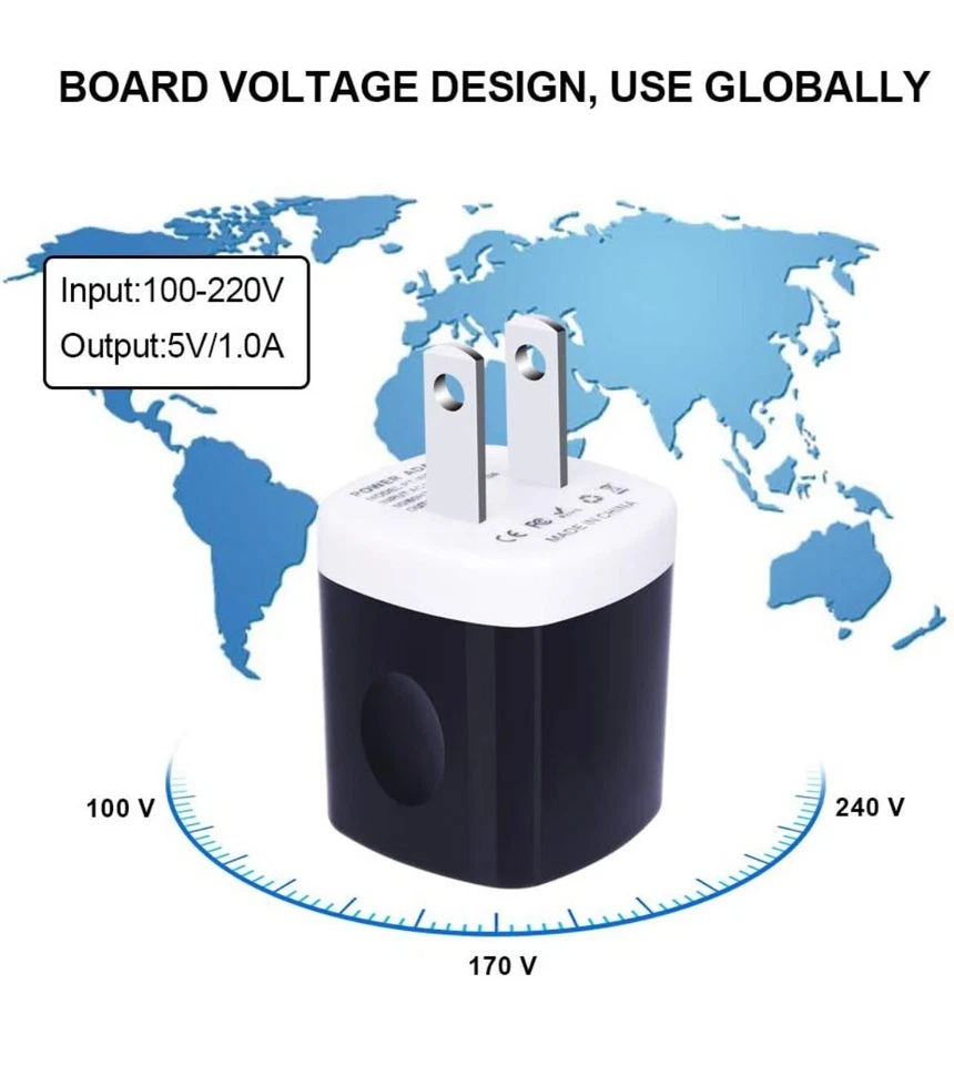100x 1A USB Power Adapter AC Home Wall Charger US Plug For APPLE Samsung iPhone - Image 4 of 4