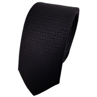 Schmale Tigertie Designer Krawatte Uni Schwarz Gepunktet - Binder Tie