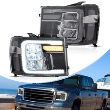 Vland Led Headlights Wdynamic Fit Gmc Sierra 1500 2500hd 3500hd 2007-2013 Pair