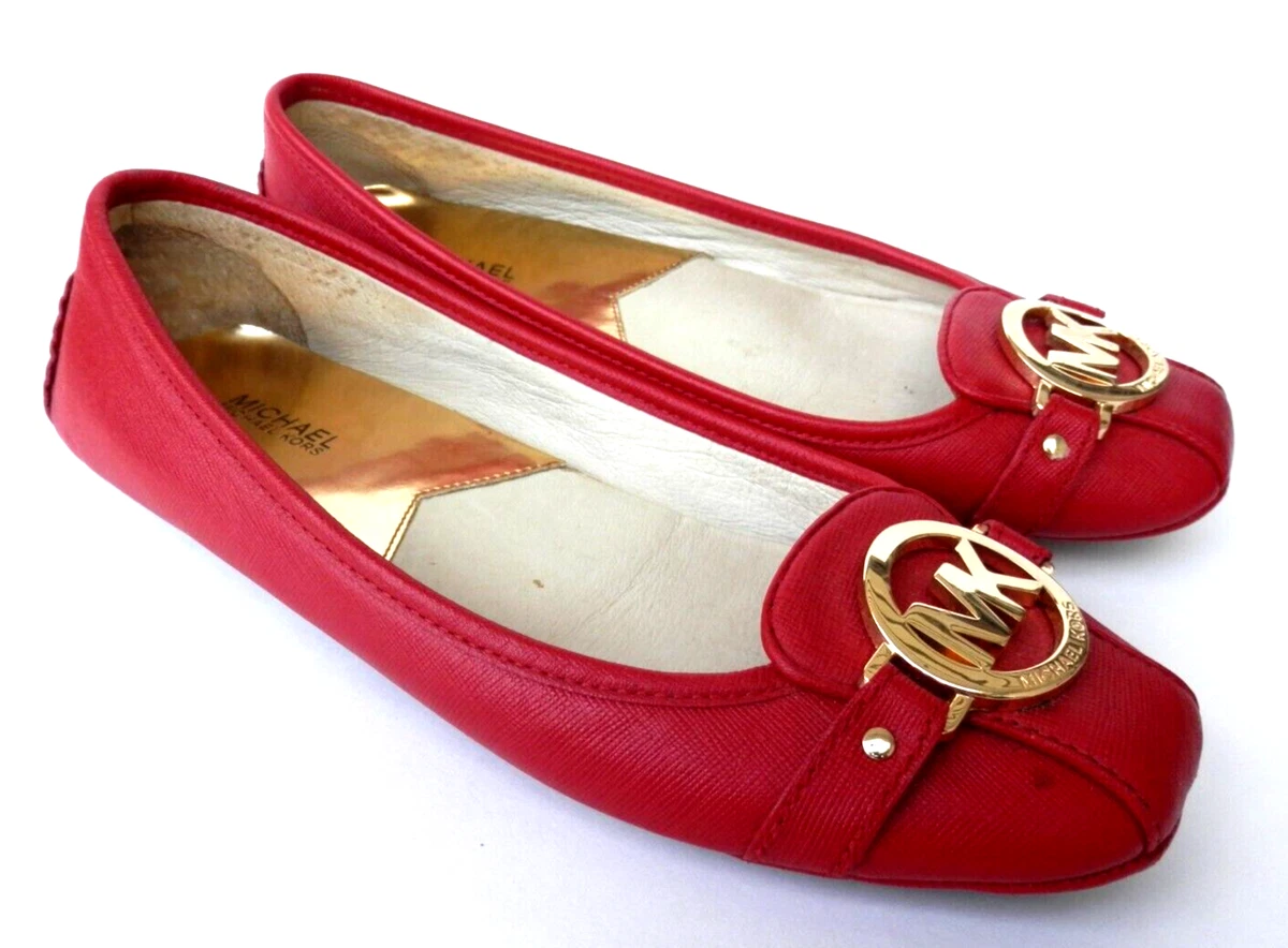 Mk red flat shoes cheap