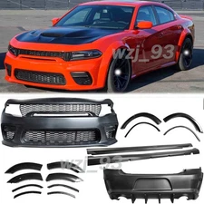 Fit 2015-2023 Dodge Charger Widebody SRT Hellcat Style Front & Rear Bumper Kit