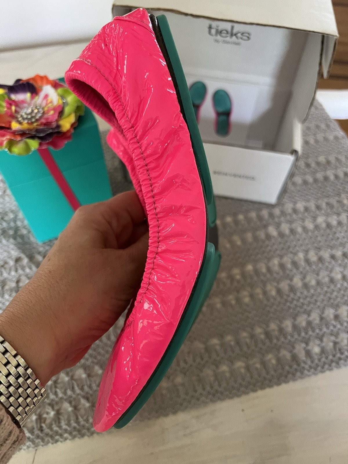 Tieks Neon Pop Pink Size 9 Limited Edition Sold Out! image 7