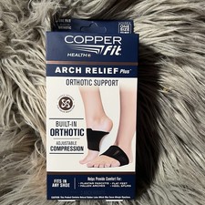 Copper Fit Health Unisex Arch Relief Plus Built-In Orthotic Support Black