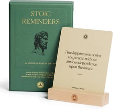 Intelligent Change 52 Stoic Reminders Quote Cards with Display Stand for Persona