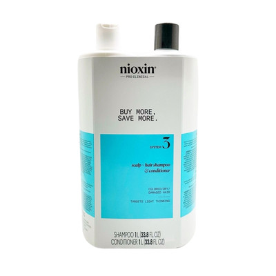 Nioxin System 3 Scalp + Hair Shampoo Colored/Dry/Damaged Hair 2024 Set 33.8 oz