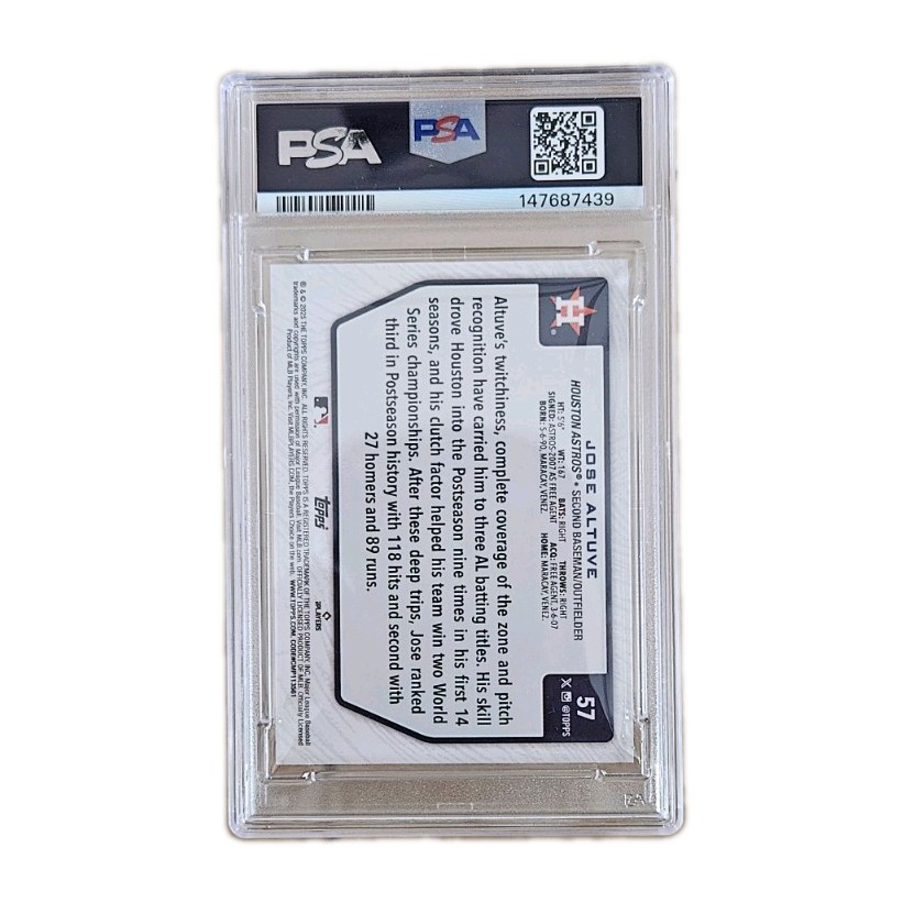 2025 Topps Flagship Jose Altuve #57 Gold Foil /50 PSA 10 GEM MINT Houston Astros view 2