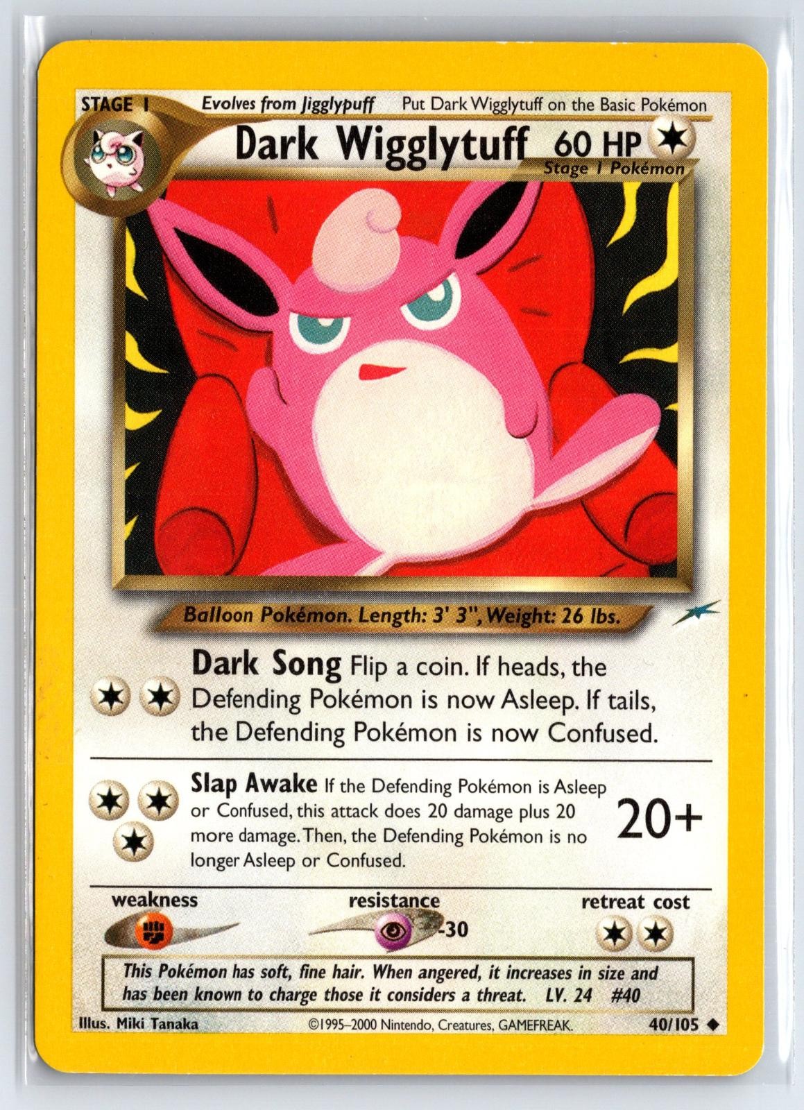 Dark Wigglytuff 40/105 Uncommon Neo Destiny Pokemon Unlimited Lightly Played