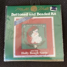 Mill Hill buttoned And Beaded Cross Stitch Kit: Holly Bough Santa MHCB206