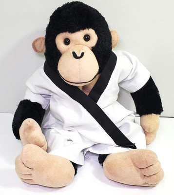 Black Gorilla Monkey Plush With White Martial Arts Outfit Animaland Nanco 16''