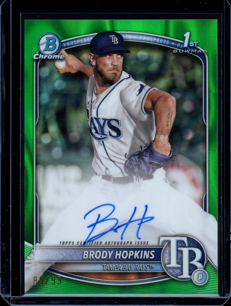 2025 1st Bowman Chrome ~ Brody Hopkins ~ Green Lava Refractor /99 ~ Auto