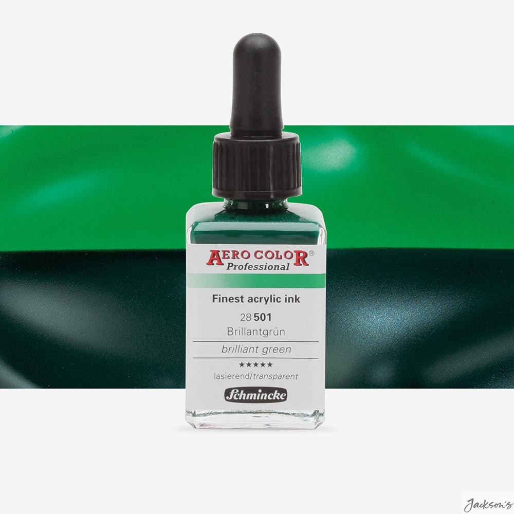 Schmincke Aero Color Acrylic Ink 28ml Brilliant Green Airbrush Paint