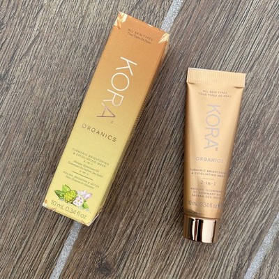 NIB KORA Organics Turmeric Brightening Exfoliating Mask .34 oz Travel SZ SEALED