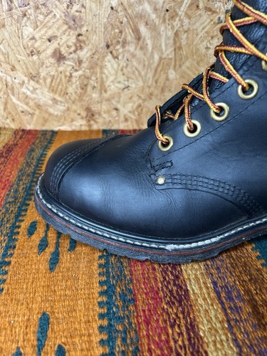 Carolina Linesman Leather Work Boots Black 16” USA Vibram Size 8.5 Logger - Picture 5 of 24