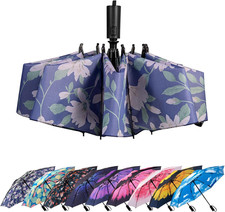 Compact Reverse Folding Umbrella Auto Windproof Travel Umbrella