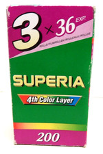 Fujicolor Superia 4th Color Layer 3x36 EXP Rolls 200 35mm Film Expired 2004 New